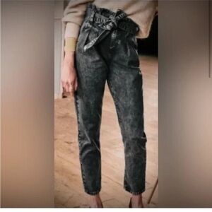 ❤️ Sezane Austin paperbag style trouser , Black wash , Size 38 M63